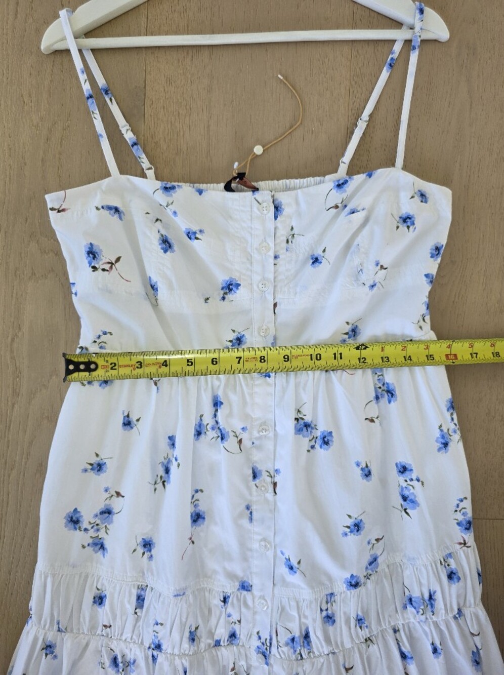 Quince 100% Organic Cotton Spaghetti Strap Maxi Dress Romantic Stems Medium - Picture 8 of 15